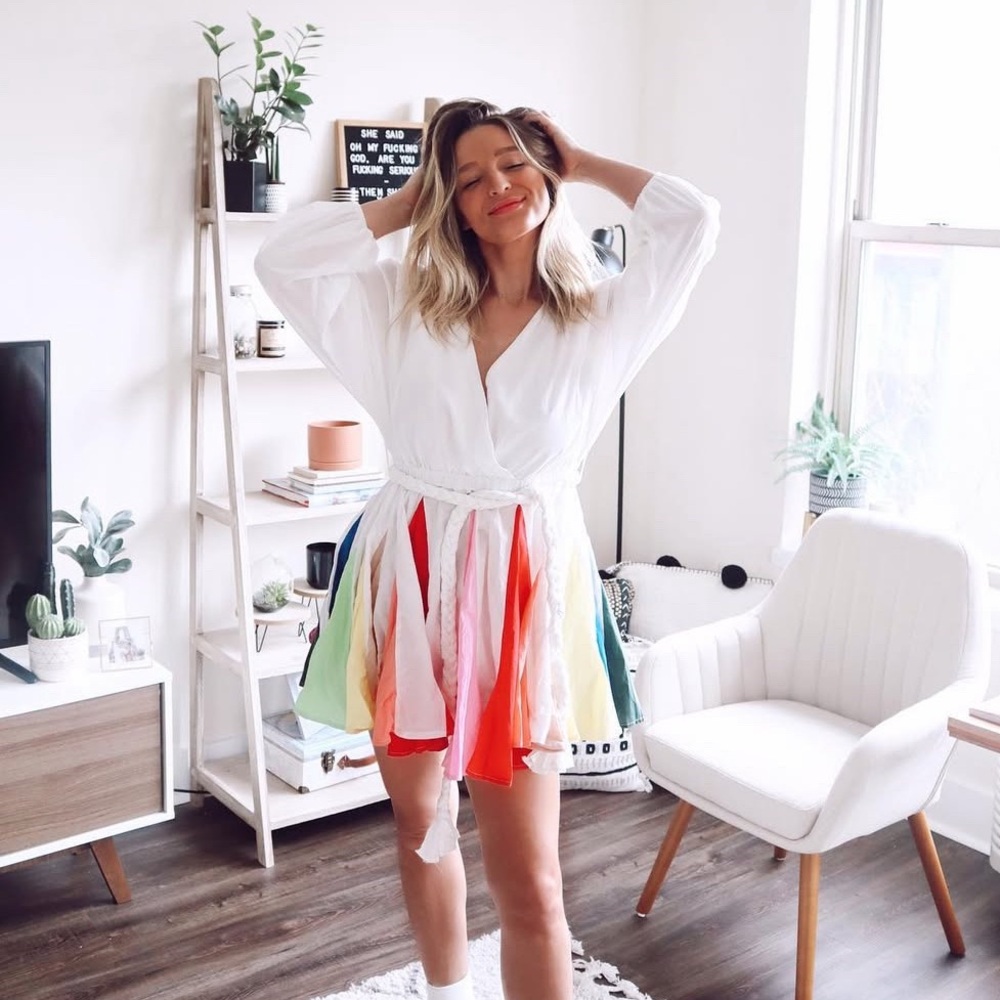 Rainbow long sleeve dress. LGBTQ+